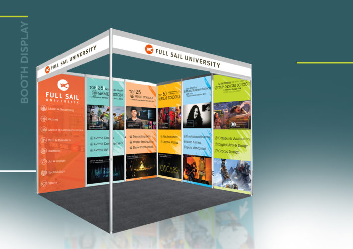 Full Sail University, Events, Stall design, recruitment, printing, cost-effective, overseas courier