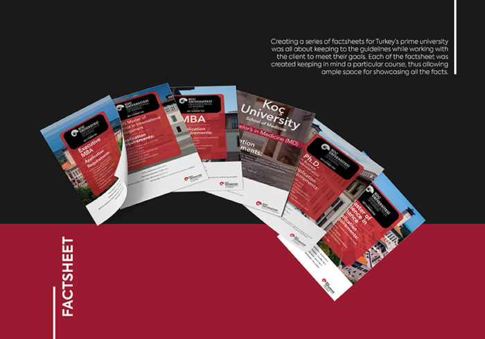 KOC Universitesi, Factsheets, cost-effective, designing & printing