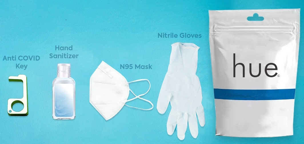 Anti Covid Key, Hand Sanitizer, N95 Mask Nitrile Gloves, Covid-19, Dooropener